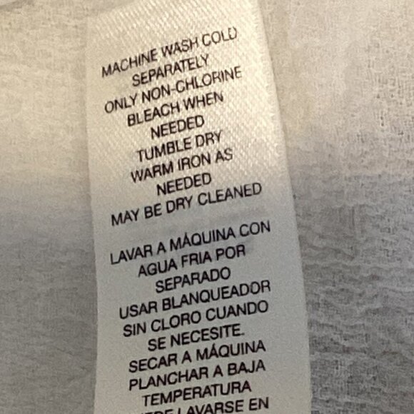 Chico's White 100% Cotton Crochet-Button-Up Peasant Top Sz 2 (L/12) #304F - Picture 8 of 8